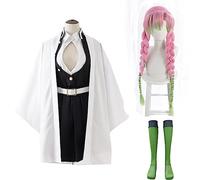 Zhongkaihua Costume complet Kanroji Mitsuri de l'anime Kanroji Mitsuri - Tenue kimono pour Halloween, jeu de rôle - Robe d'uniforme pour femme
