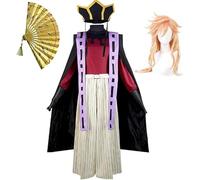 Zhongkaihua Costume de cosplay Douma - Ensemble complet avec chapeau et ventilateur pliable - Tenue kimono avec cape pour Halloween, carnaval, carnaval