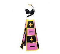 Zhongkaihua Costume de cosplay Trish Una de l'anime JJBA avec perruque, soutien-gorge et jupe - Ensemble complet pour femme, Halloween, carnaval, jeu de rôle