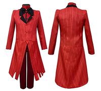 Zhongkaihua Costume de déguisement d'Hôtel Hazbin Alastor Cosplay Alastor Halloween Cosplay Ensemble complet avec manteau, chemise, pantalon, nœuds et gants
