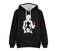 Zhongkaihua Death Note Light Yagami L Lawliet Anime Sweat à capuche numérique avec poche pour adolescents et adultes - Cadeau chaud pour les garçons, filles, étudiants et amoureux, Type 3, L