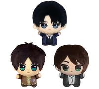 Zhongkaihua Eren Jaeger/Levi Anime Soft Figure Q Edition Mignon Dessin animé Étoile de mer Corps en peluche Pendentif Sac Ornements à suspendre, 10 cm
