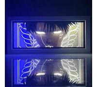 Zhongkaihua Eren Jaeger/Levi Lampe LED Anime Boîte lumineuse Levi/Eren Jaeger Figure Art Papercut Lampes de table Cadre Lumineux Décoration de bureau Cadeaux