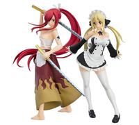 Zhongkaihua Fairy Tail Erza Double Sword Combat Action Figure Statue Heartfilia Lucy Maid Figure debout PVC Modèle de bureau Ornement