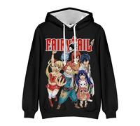 Zhongkaihua Fairy Tail Natsu Dragneel Lucy Heartfilia Anime Sweat à capuche numérique avec poche Cadeau chaud pour adultes, adolescents, garçons, filles, étudiants amoureux, Type 1, XL