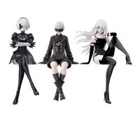 Zhongkaihua Figurines d'Action de Jeu Automata 2B, 9S, A2 Figurines d'Anime Assises Ensemble de 3 Pièces Figurine Statue Yorha 2B Modèle de Collection Décorations de Bureau