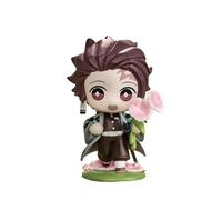 Zhongkaihua Figurines d'anime Kamado Tanjiro Cute Mini Q Kamado Tanjiro Action Figurine en PVC Statue Modèle Ornements pour fans d'anime Objets de collection