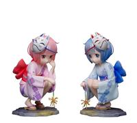Zhongkaihua Figurines d'anime RE:0 REM et Ram - Figurine mignonne de fille d'anime - 15 cm - Version kimono japonais