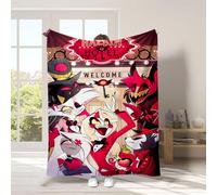 Zhongkaihua Hazbin Couverture sur le thème de l'hôtel Charlie Morningstar Couverture en flanelle douce et moelleuse Motif animé Vaggie Couverture de voyage Cadeau de maison