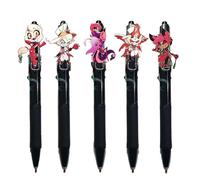 Zhongkaihua Hazbin Lot de 5 stylos à bille pour hôtel Unisexe Noir 0,5 mm
