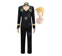 Zhongkaihua JJBA Jotaro Cosplay Anime Jotaro Uniforme Noir Costume Perruque Jeu de Rôle Costume Costume Tenue Jeu de Rôle Halloween Carnaval Fête pour les fans