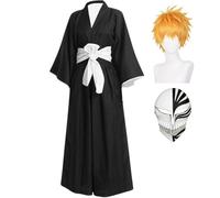 Zhongkaihua Kurosaki Ichigo Costume de cosplay - Kimono Anime - Uniforme Role Play - Ensemble complet pour Halloween, carnaval