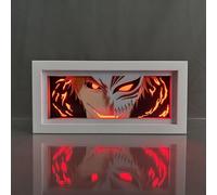 Zhongkaihua Kurosaki Ichigo Lampe LED Anime Boîte lumineuse Kurosaki Ichigo Figure Art Papercut Lampes de table Cadre Lumineux Décoration de bureau Cadeaux
