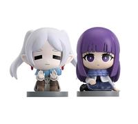 Zhongkaihua Lot de 2 figurines d'anime Frieren Fern - Modèle assis - Mini figurine de dessin animé mignon - En PVC - 4,5 cm - Ornements de collection - Cadeaux