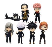 Zhongkaihua Lot de 7 figurines d'anime JJK Gojo Satoru/Geto Suguru/Mahito/Ryomen Sukuna Mini figurine de modèle, objets de collection, cadeaux, 9 cm en PVC