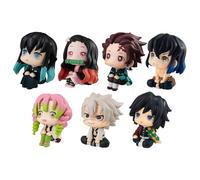 Zhongkaihua Lot de 7 figurines Inosuke/Tanjiro/Nezuko/Muichirou/Giyuu/Sanemi/Mitsuri Kimetsu no Yaiba Figurines Anime Look up Figurine Action Modèle Décoration Collection Cadeaux