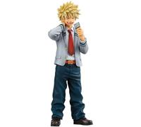 Zhongkaihua MHA Bakugou Katsuki Figurine MHA Bakugou Katsuki Figurine d'action 19 cm en uniforme scolaire avec carte Ver. Statue en PVC Anime Objet de collection décoration de bureau pour Noël