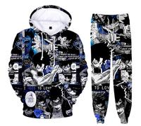 Zhongkaihua MHA Ensemble 2 pièces avec sweat à capuche et pantalon de survêtement Bakugo/Izuku/Toga/Dabi/Ochako Sweat à capuche Pantalon Cosplay Anime Sweatshirts Pull Vêtements Hommes Femmes Unisexe