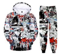 Zhongkaihua MHA Ensemble 2 pièces avec sweat à capuche et pantalon de survêtement Bakugo/Izuku/Toga/Dabi/Ochako Sweat à capuche Pantalon Cosplay Anime Sweatshirts Pull Vêtements Hommes Femmes Unisexe