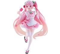 Zhongkaihua Miku Figur en tenue de servante rose Position debout Statue en PVC Modèle pour décoration de bureau, 18 cm