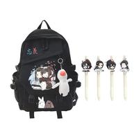 Zhongkaihua Mo Dao Zu Shi Sac à dos d'étudiant et lot de 4 stylos à encre gel noir à séchage rapide de 0,5 mm - pour l'école, les garçons et les filles, et la rentrée scolaire, Type 7., 32 cm long x