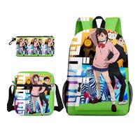 Zhongkaihua Okarun Sac à dos pour étudiant 3 pièces pour l'école Ayase Momo Turbo Granny Impression 3D Anime CartoonCartoonCartoonSchool CartoonCartoonSchool Bag Sac à crayons Sac à bandoulière pour