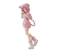 Zhongkaihua Rem and Ram Figurine d'anime Ram Oreilles de chat mignonnes Rose Tenue de soubrette Figurine d'action Figurine Modèle Ornement de collection 21 cm