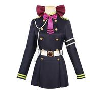 Zhongkaihua Seraph of the End - Costume Shinoa Hiiragi pour femmes et filles - Ensemble complet - perruque de cosplay Shinoa Hiiragi pour Halloween, carnaval, fête