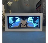 Zhongkaihua Sung Jin Woo Boîte lumineuse à LED avec abat-jour en papier découpé pour table et décoration de bureau