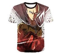 Zhongkaihua T-shirt One Punch Man Saitama T-shirt Costume Impression 3D Col Rond T-shirt Unisexe pour Aldult Adolescent Couple, Type 1, S