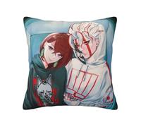 Zhongkaihua Taie d'oreiller Dan Da Dan 45 x 45 cm, taie d'oreiller carrée imprimée 3D Dan Dan Merch pour chambre à coucher, canapé, bureau (oreiller non inclus)