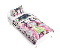 Zhongkaihua The Apothecary Diaries Parure de lit 2 pièces avec housse de couette et taies d'oreiller pour lit simple, impression 3D, impression 3D, 135 x 200 cm