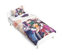 Zhongkaihua The Apothecary Diaries Parure de lit 2 pièces avec housse de couette et taies d'oreiller pour lit simple, impression 3D, impression 3D, 135 x 200 cm