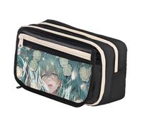 Zhongkaihua Trousse à crayons Miku Kawaii Anime - Super mignon personnage de dessin animé imprimé, 21 x 8 x 13 cm, grande capacité, multi-compartiments, papeterie, cadeaux pour étudiants, Type 1