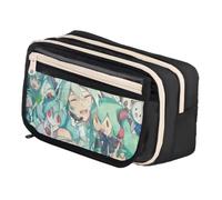 Zhongkaihua Trousse à crayons Miku Kawaii Anime - Super mignon personnage de dessin animé imprimé, 21 x 8 x 13 cm, grande capacité, multi-compartiments, papeterie, cadeaux pour étudiants, Type 2
