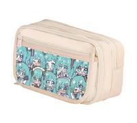 Zhongkaihua Trousse à crayons Miku Kawaii Anime - Super mignon personnage de dessin animé imprimé, 21 x 8 x 13 cm, grande capacité, multi-compartiments, papeterie, cadeaux pour étudiants, Type 22