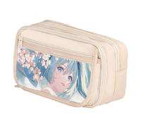 Zhongkaihua Trousse à crayons Miku Kawaii Anime - Super mignon personnage de dessin animé imprimé, 21 x 8 x 13 cm, grande capacité, multi-compartiments, papeterie, cadeaux pour étudiants, Type 16
