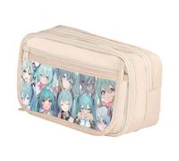 Zhongkaihua Trousse à crayons Miku Kawaii Anime - Super mignon personnage de dessin animé imprimé, 21 x 8 x 13 cm, grande capacité, multi-compartiments, papeterie, cadeaux pour étudiants, Type 24