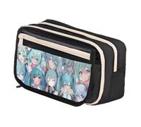 Zhongkaihua Trousse à crayons Miku Kawaii Anime - Super mignon personnage de dessin animé imprimé, 21 x 8 x 13 cm, grande capacité, multi-compartiments, papeterie, cadeaux pour étudiants, Type 12