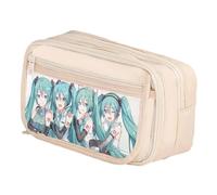 Zhongkaihua Trousse à crayons Miku Kawaii Anime - Super mignon personnage de dessin animé imprimé, 21 x 8 x 13 cm, grande capacité, multi-compartiments, papeterie, cadeaux pour étudiants, Type 19