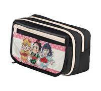 Zhongkaihua Trousse à crayons Tokitou Muichirou/Kamado Tanjiro Anime Grande capacité Multi-compartiments Sac à crayons en toile Multifonctionnel Papeterie Rangement Trousse à crayons Étudiant