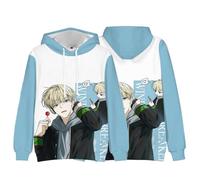 Zhongkaihua WIND BREAKER Sweat à capuche avant/arrière imprimé anime double face T-shirt tendance décontracté à manches longues Sweashirts, Type 1, XL