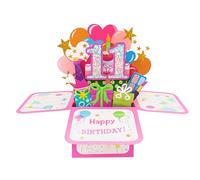 zhongko Carte d'anniversaire pop-up pour 11e anniversaire, carte de vœux 3D colorée avec enveloppe, carte de vœux créative et élégante pour fille, sœur, amie, fille