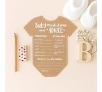 zhongko Lot de 30 cartes de prédiction pour bébé, cartes de conseils neutres pour fête prénatale pour les nouveaux parents, cartes de révélation du sexe de bébé pour deviner le nom, la date de