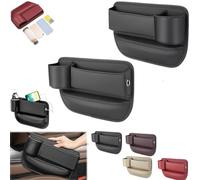 ZHONGLE Zenines Cup Holder Gap Bag,Atsizral Support d'écartement de siège,Atsizral Car Seat Holder,Boîte de Rangement pour siège de Voiture Atsizral (Noir,Conducteur et Passager)