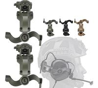 Zhongren Casque Rapide Arc Rail Adapter Tactique Pickup Headset Suspension Support Multi-Angle Rotation pour Ops Core Arc & Team Wendym-Lok Rail, Support pour Casque de Chasse (Vert)