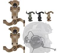 Zhongren Casque Rapide Arc Rail Adapter Tactique Pickup Headset Suspension Support Multi-Angle Rotation pour Ops Core Arc & Team Wendym-Lok Rail, Support pour Casque de Chasse (Coyote Tan)