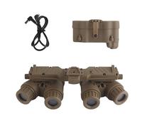Zhongren Lunettes de vision nocturne Monture Cosplay Prop tactique Modèle factice Lunettes de vision nocturne Jumelles à quatre tubes Sans fonction NVG Modèle en plastique (modèle GPNVG18, brun clair)