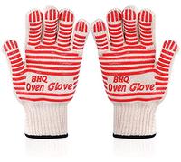 Zhongsheng Gant de Four - 570°f extrême résistant à la Chaleur Protection avec Non Slip avancée Silicone sécurité Grip pour Cuisiner, barbeques et Surface Chaude Manipulation-2 (Rouge)