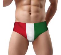 ZHONGSK Drapeau de l'Italie | Slip pour homme Sous-vêtement doux respirant Triangle Slip extensible confortable pour homme Slip élégant imprimé graphique, Noir , L
